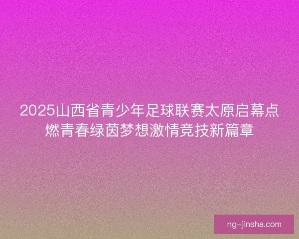 2025山西省青少年足球联赛太原启幕点燃青春绿茵梦想激情竞技新篇章